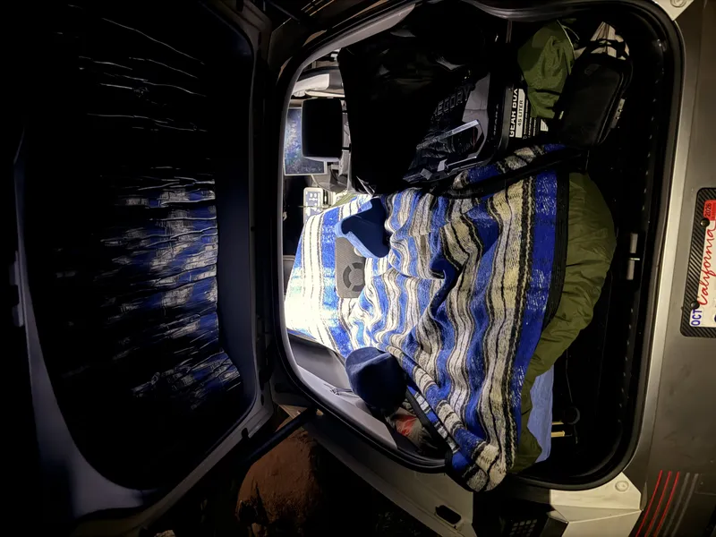 Bed setup in the car