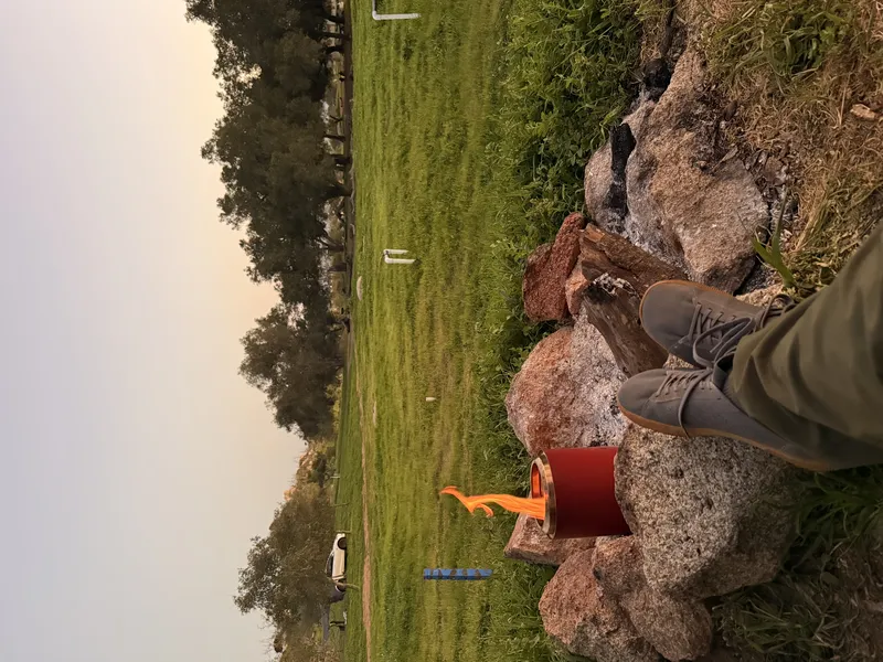 Relaxing by the fire