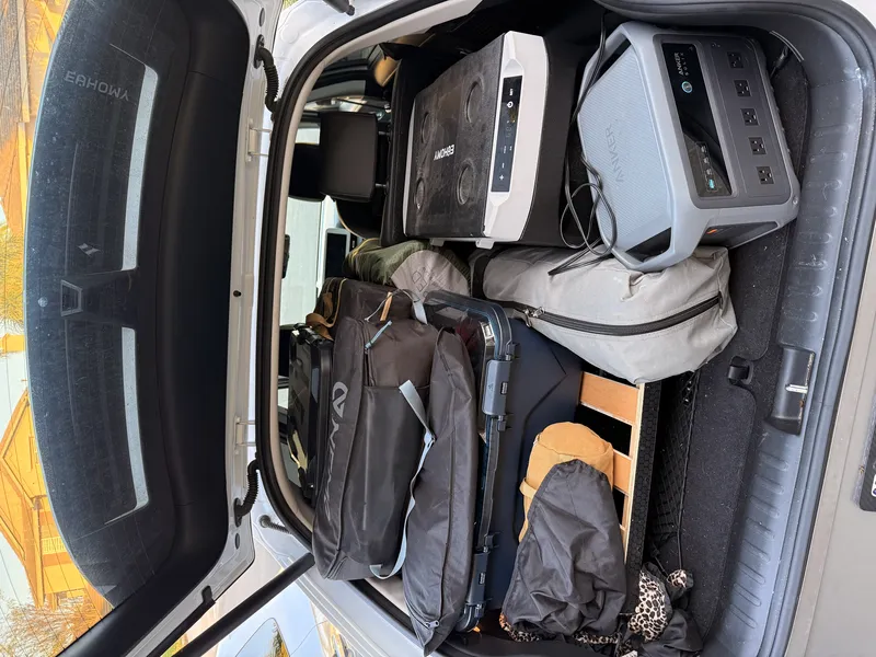 Car loaded up for camping