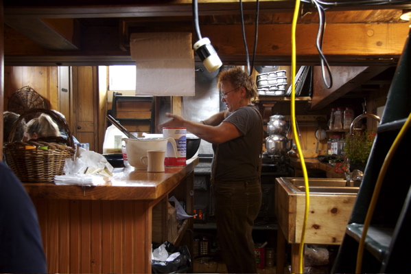 Tatyana cooking up more delicious goodies in the galley