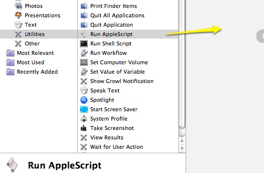 Automator: Run Applescript