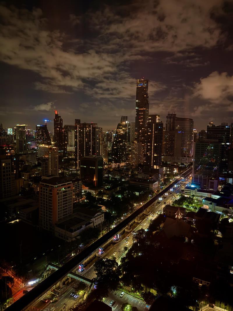 The view which greeted me upon finally getting to my hotel. Bangkok is beautiful at night.