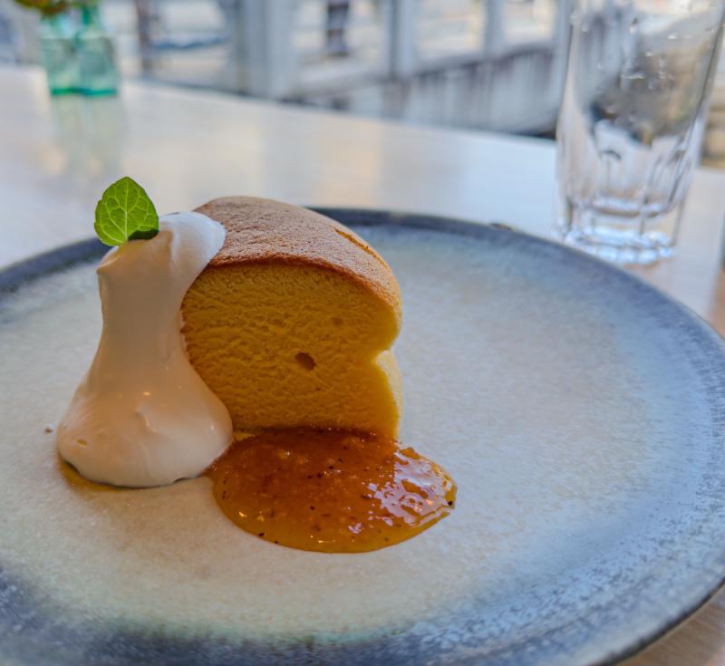 There's a famous souflee cheesecake that's unique to Osaka, but we didn't have time to get it during our Universal-dominated day trip. Devon found this worthy alternative in Kyoto, made by a true craftsman.