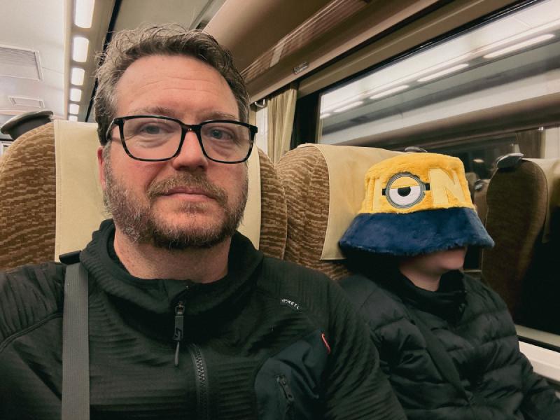 Me and a very sleepy minion going home.