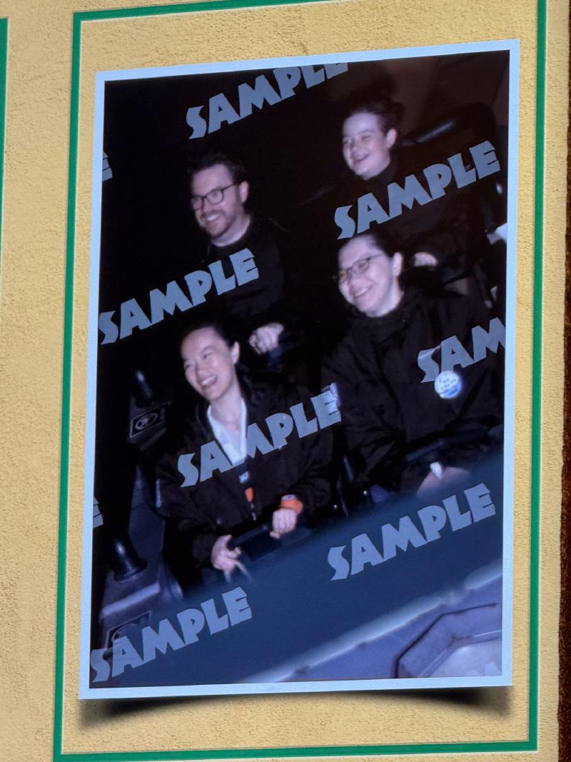 We had a lot of fun on the Donkey Kong mine cart ride. Not enough fun to pay for the picture.