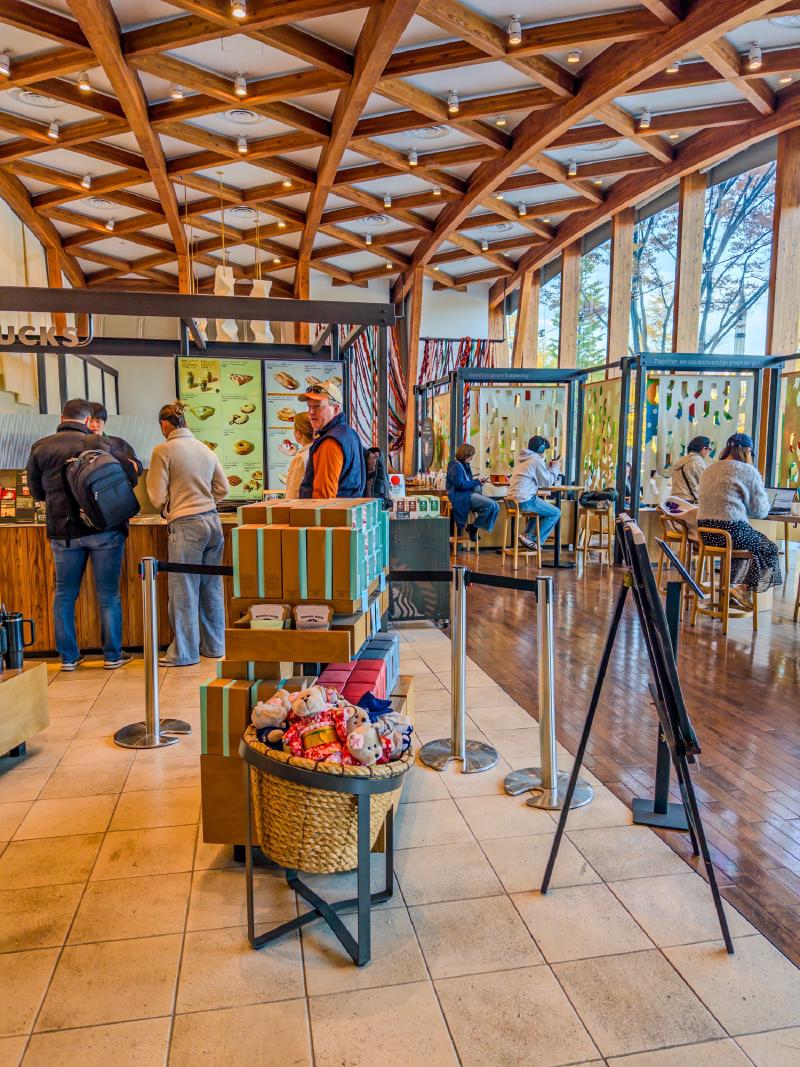 There's a Starbucks. At the imperial palace. That sounds wrong, but it was the meeting place for a guided tour. At least the space was incredible.