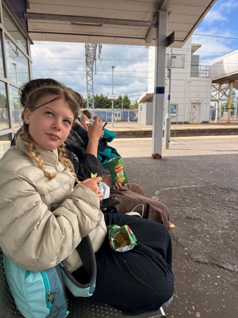 Taking the train to Edinburgh.
